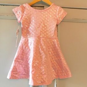 AQUA Pink and Silver Quilted Dress